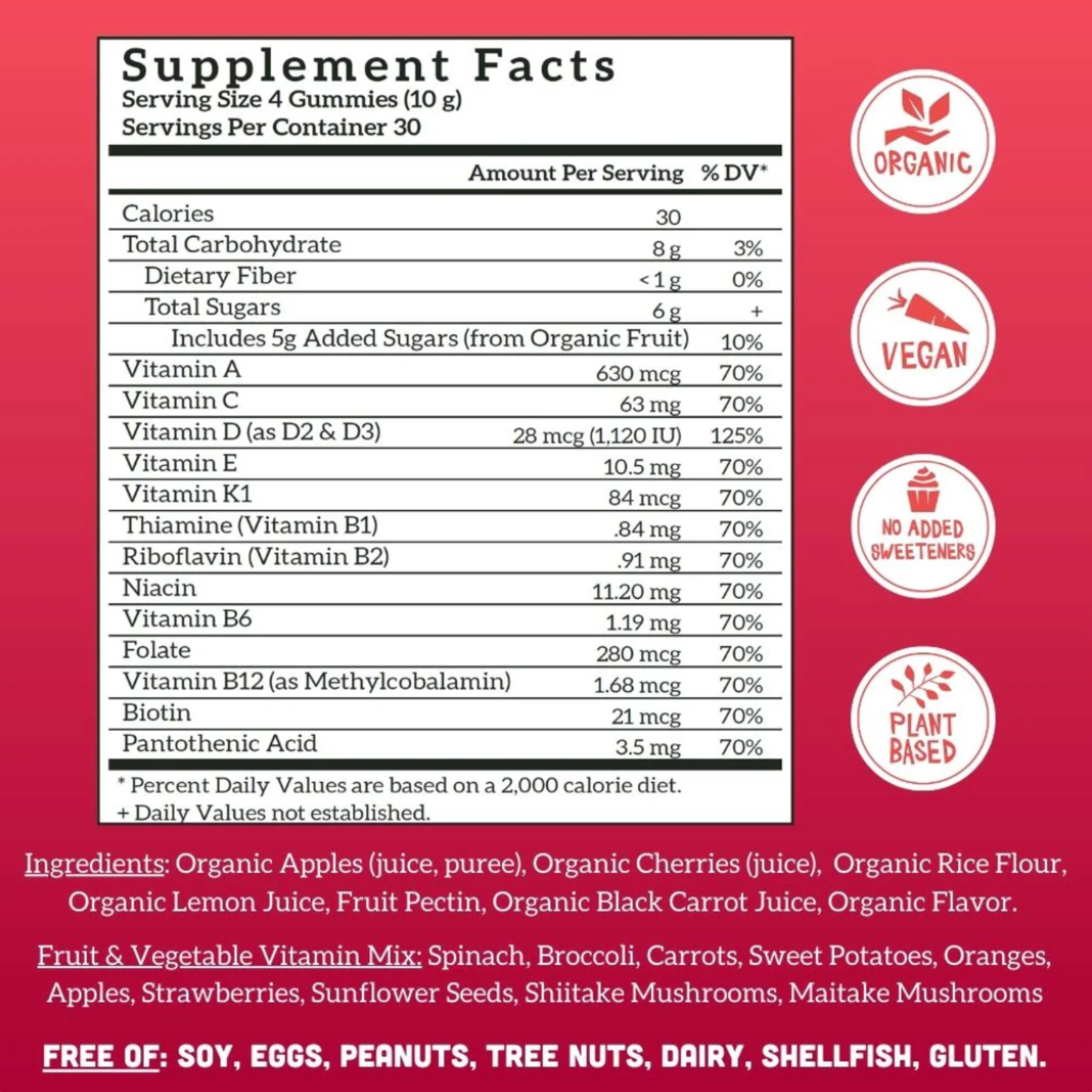 Adult Organic Multivitamin - Cherry