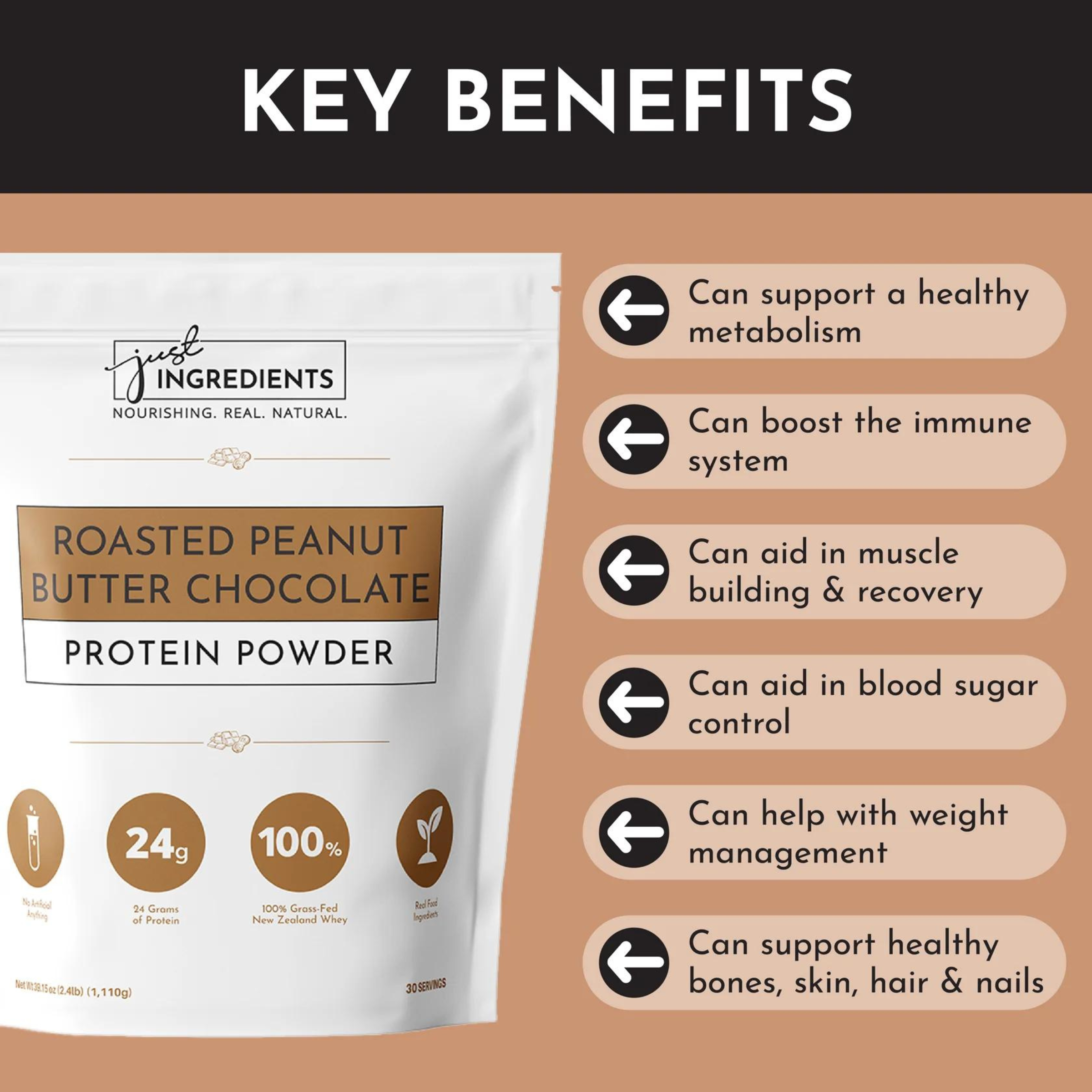 Roasted Peanut Butter Chocolate Protein Powder