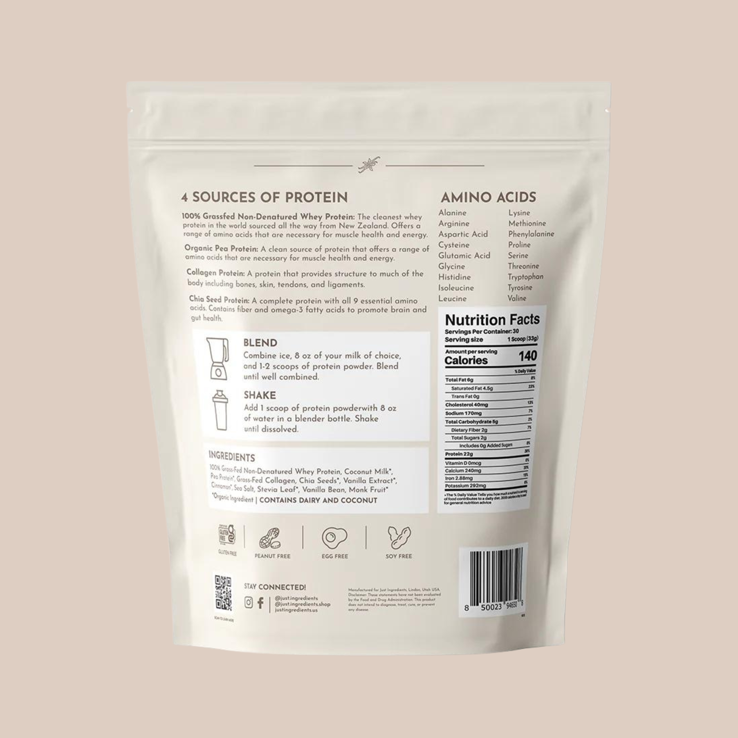 PRE ORDER - Vanilla Bean Protein Powder