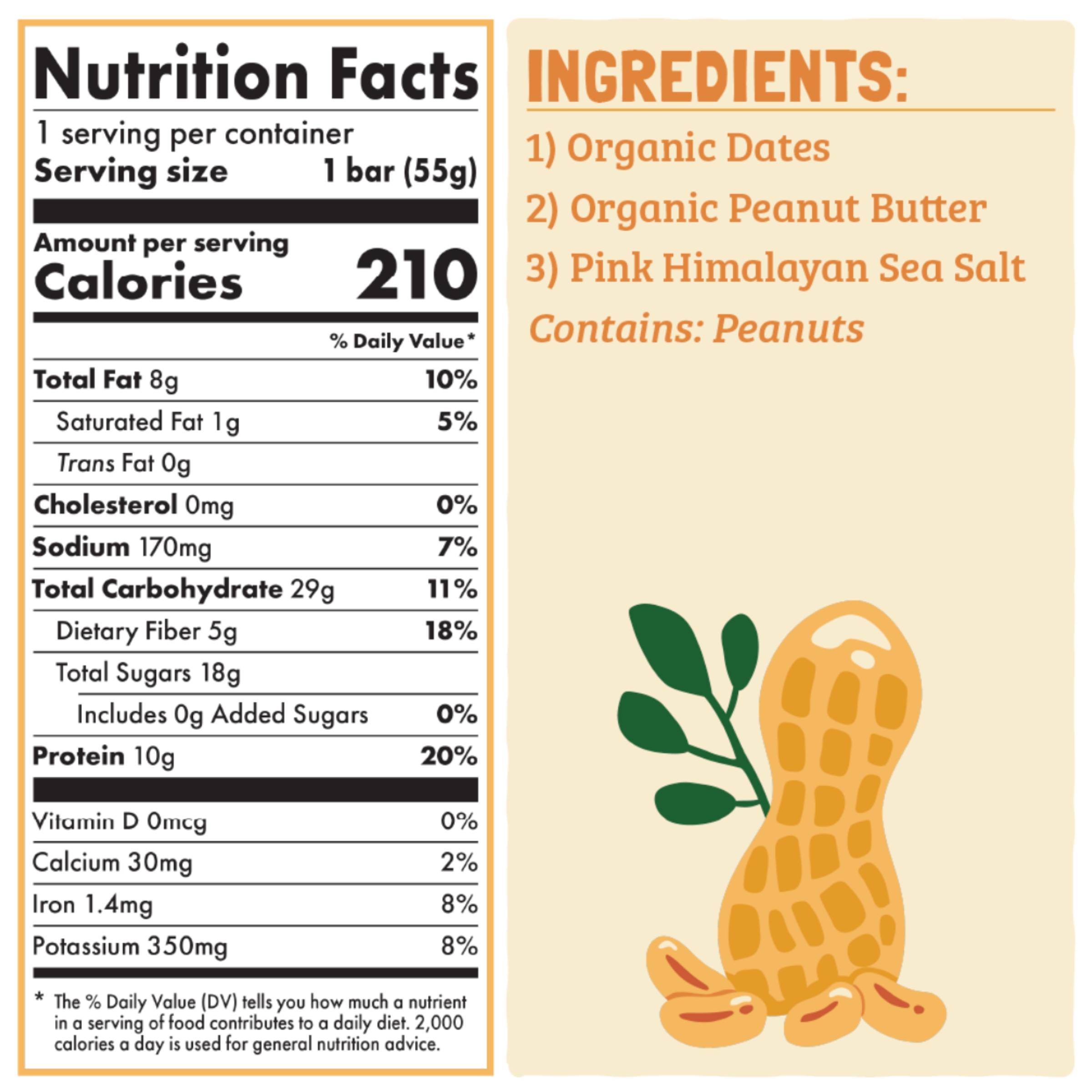 Organic Peanut Butter Protein Bar