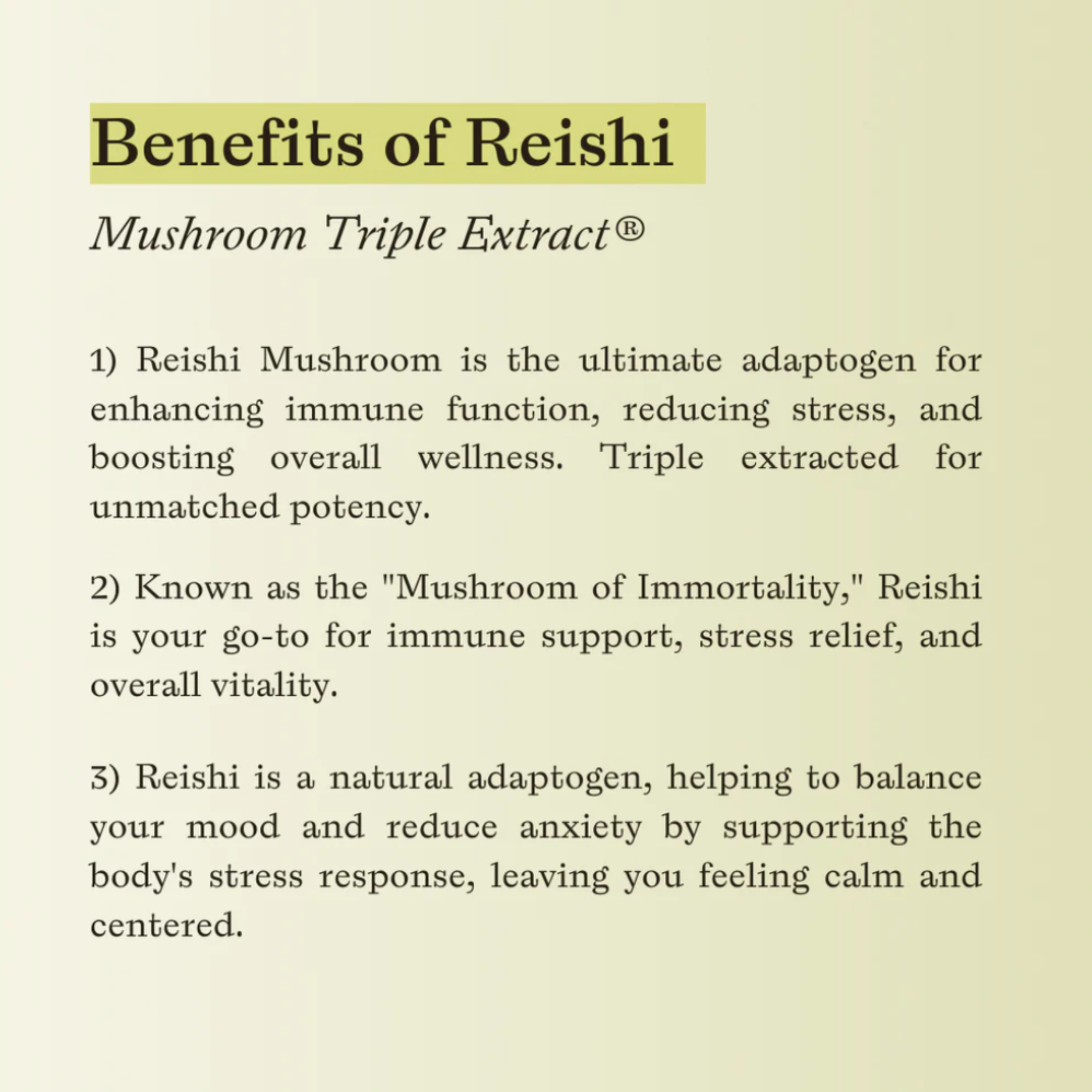 REISHI MUSHROOM TRIPLE EXTRACT