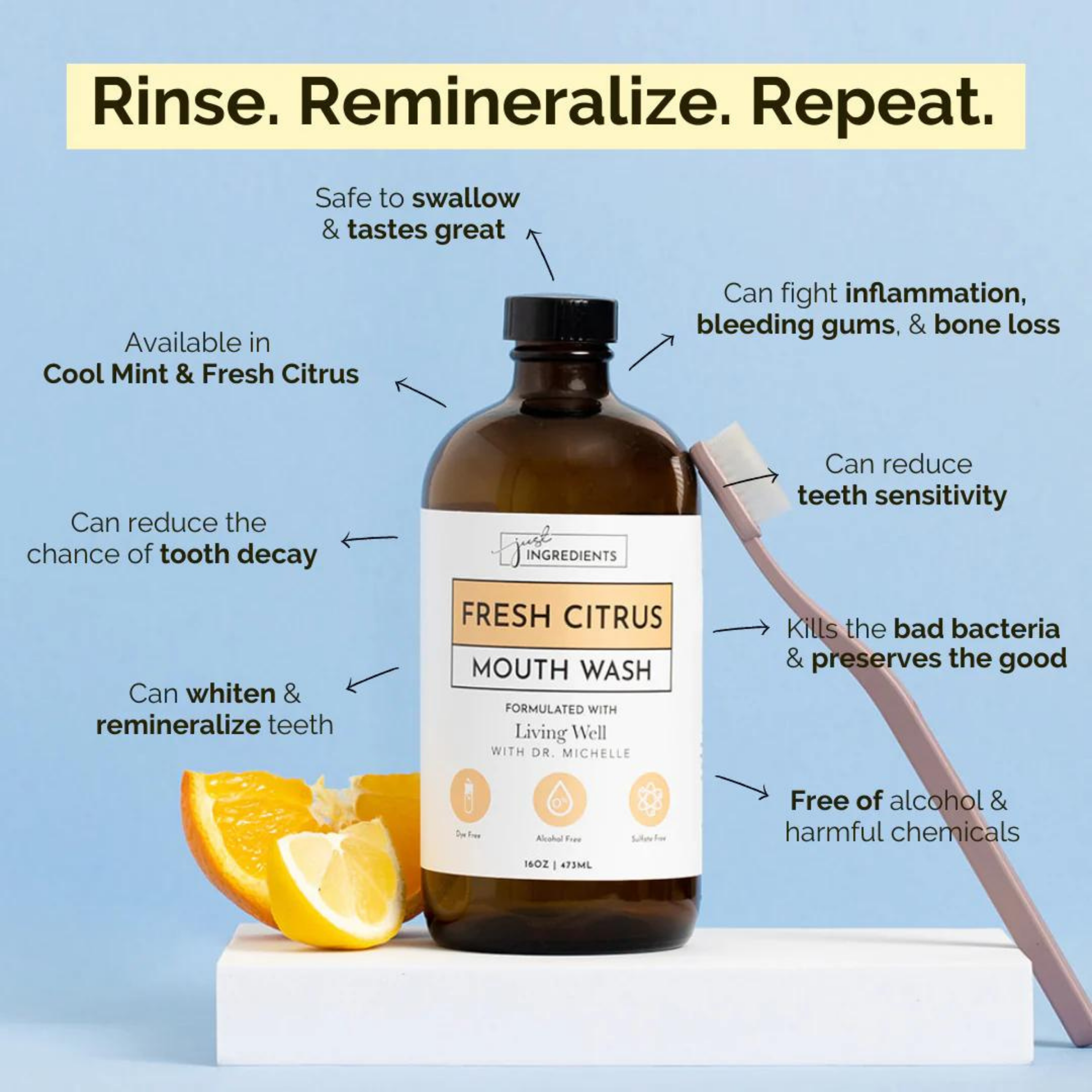 Remineralizing Mouth Wash - Fresh Citrus