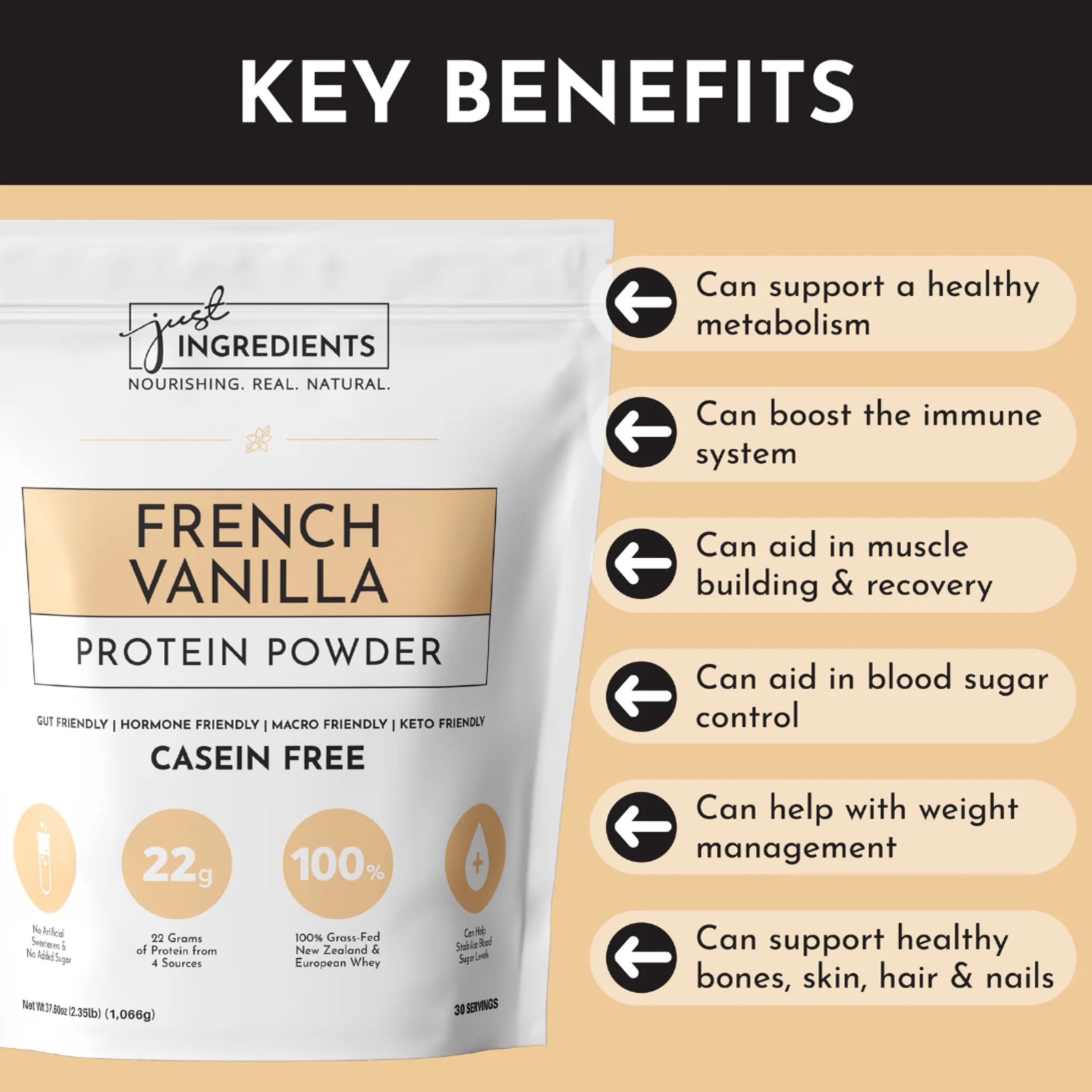 PRE ORDER - French Vanilla Protein Powder