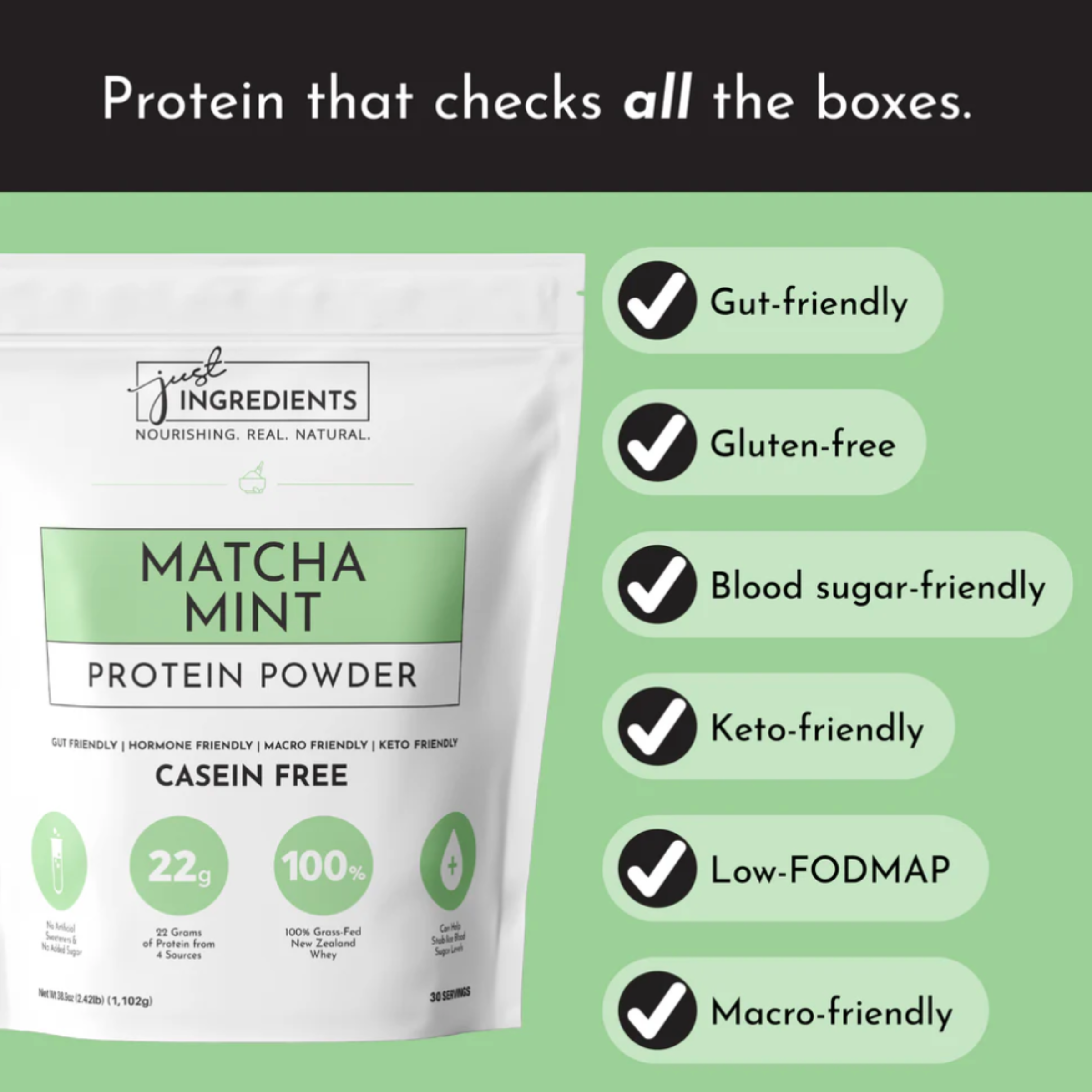 PRE ORDER - Matcha Mint Protein Powder