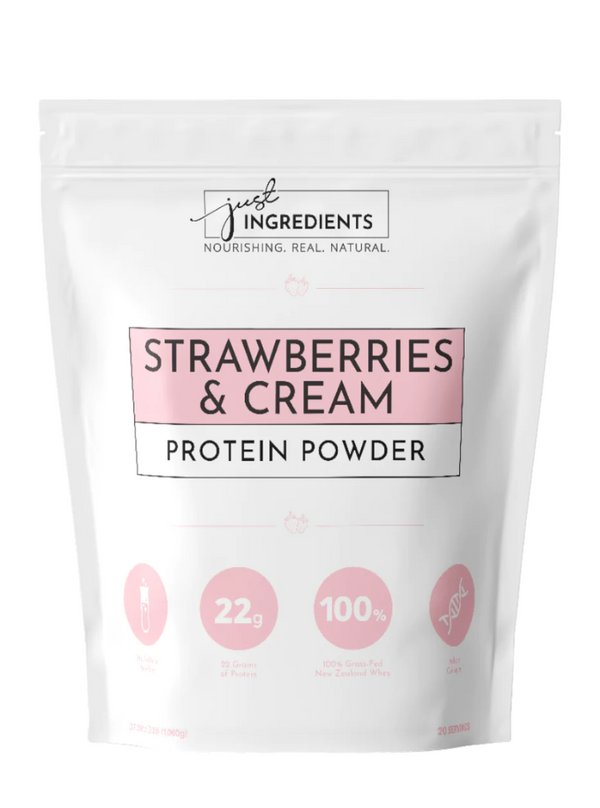 Poudre de protéines aux fraises et à la crème 