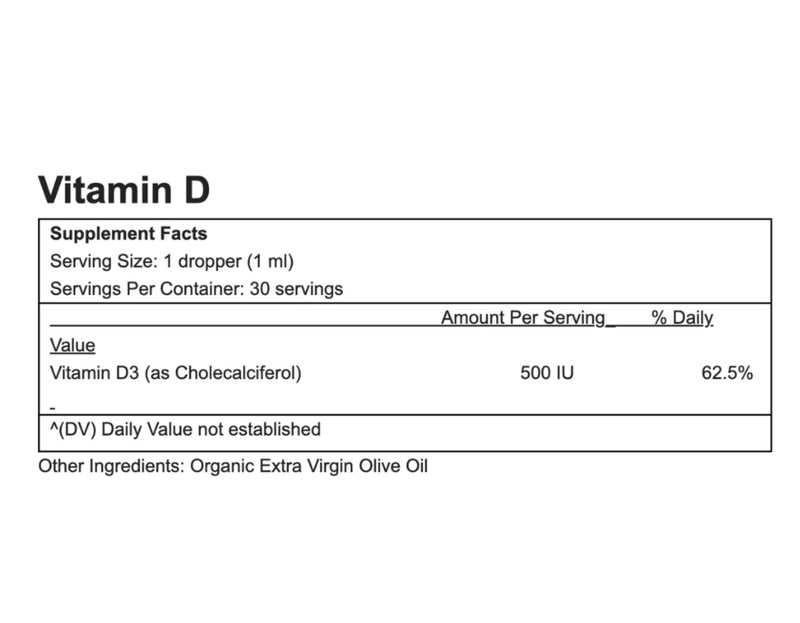 Vitamin D3 500 IU | Olive Oil