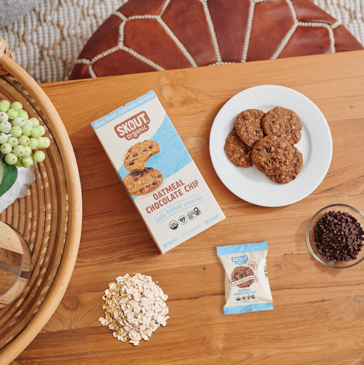 Biscuits moelleux aux pépites de chocolat et à l'avoine biologique 